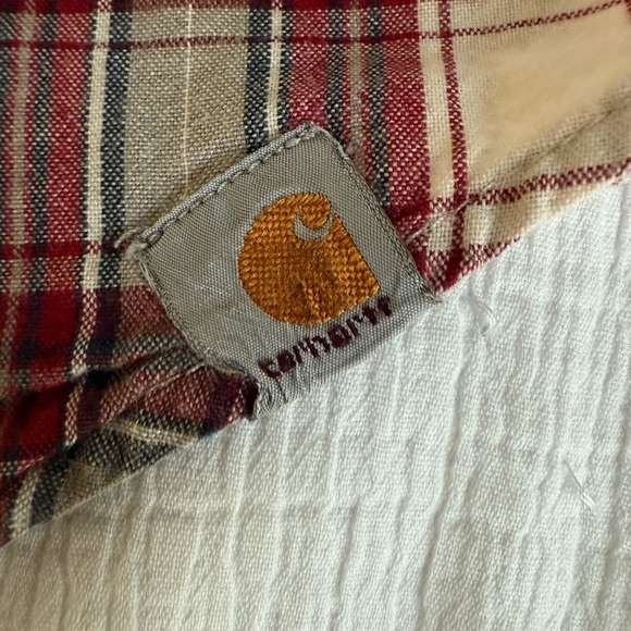 Carhartt Relaxed Fit Plaid Short-Sleeve Button Shirt Men’s L 100% Cotton - Picture 6 of 12